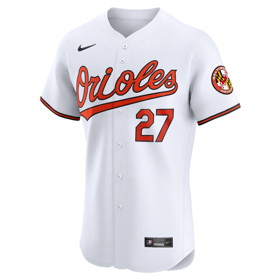 James McCann 27 Baltimore Orioles Home Elite Player White MLB Jersey Men's