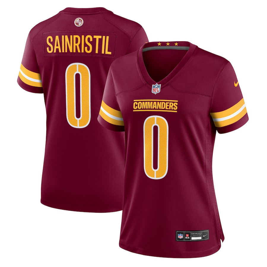 Mike Sainristil 0 Washington Commanders Game Burgundy NFL Jersey Women's