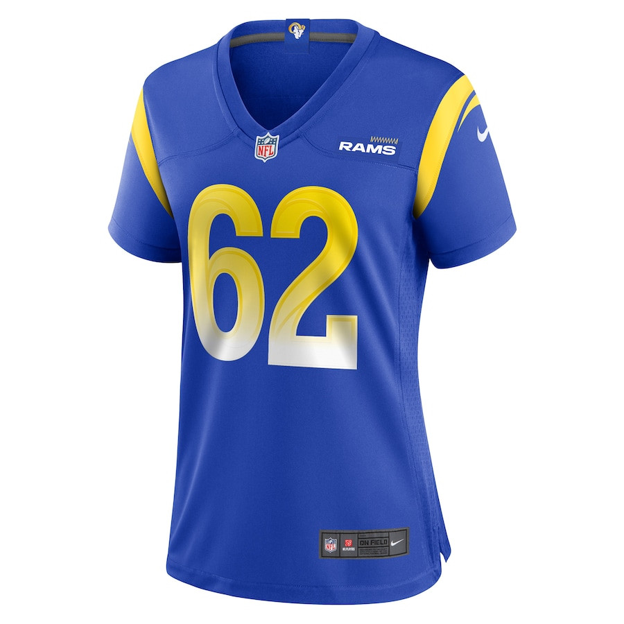 Blake Larson 62 Los Angeles Rams Game Royal NFL Jersey Women's