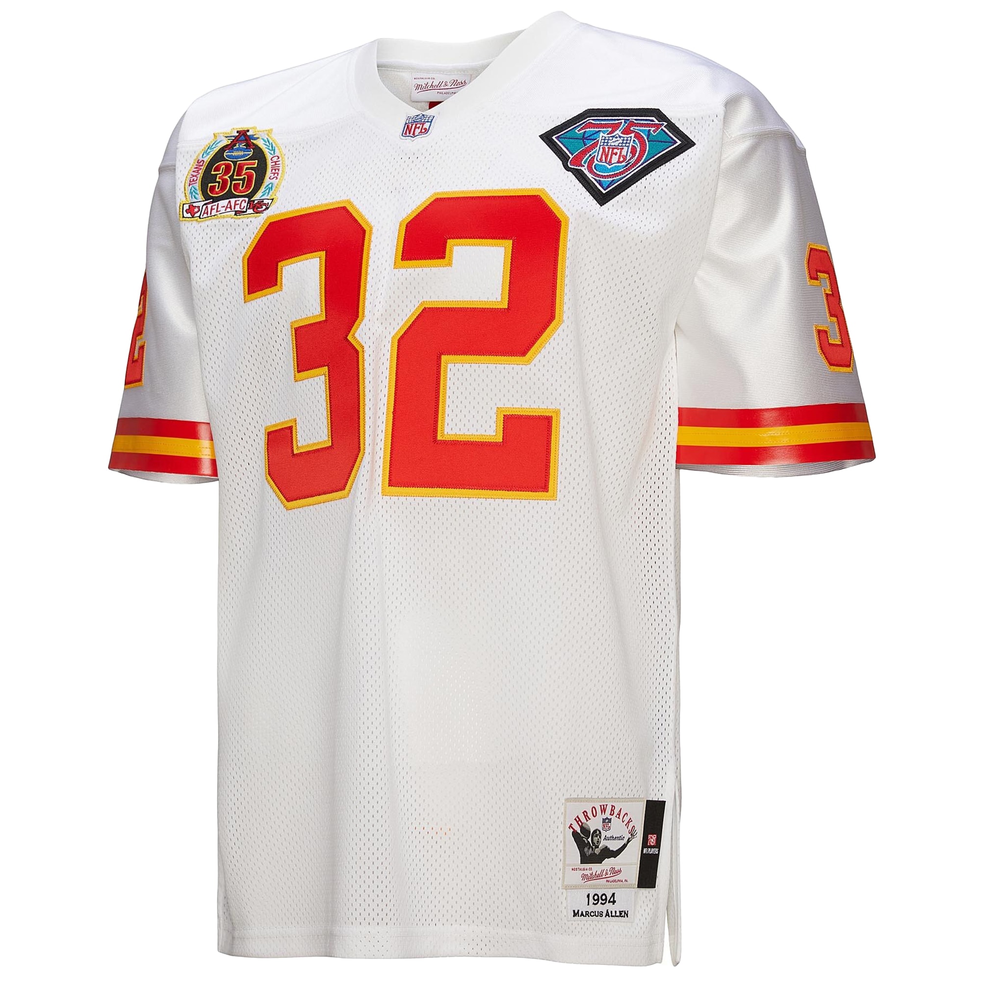 Kansas City Chiefs 1994 Marcus Allen Mitchell Ness White Throwback Retired Player NFL Jersey Men's