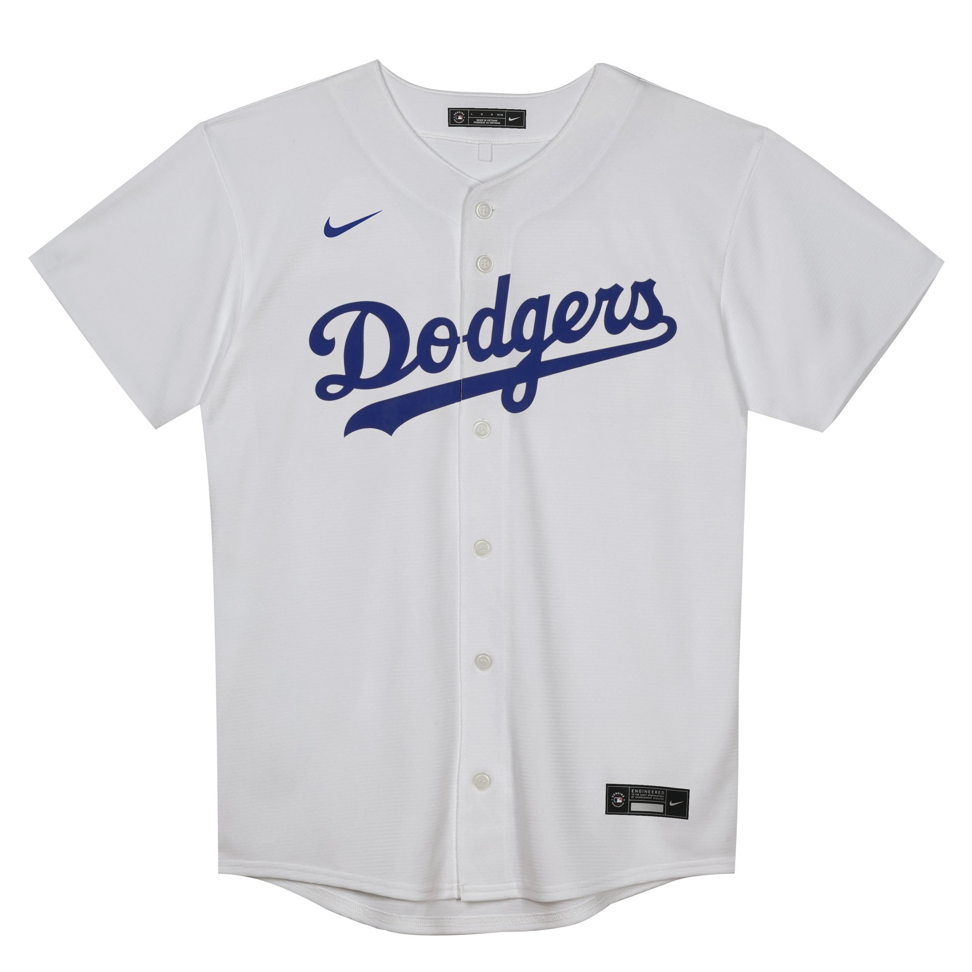 Juvenile Los Angeles Dodgers White Home Blank MLB Jersey Men's