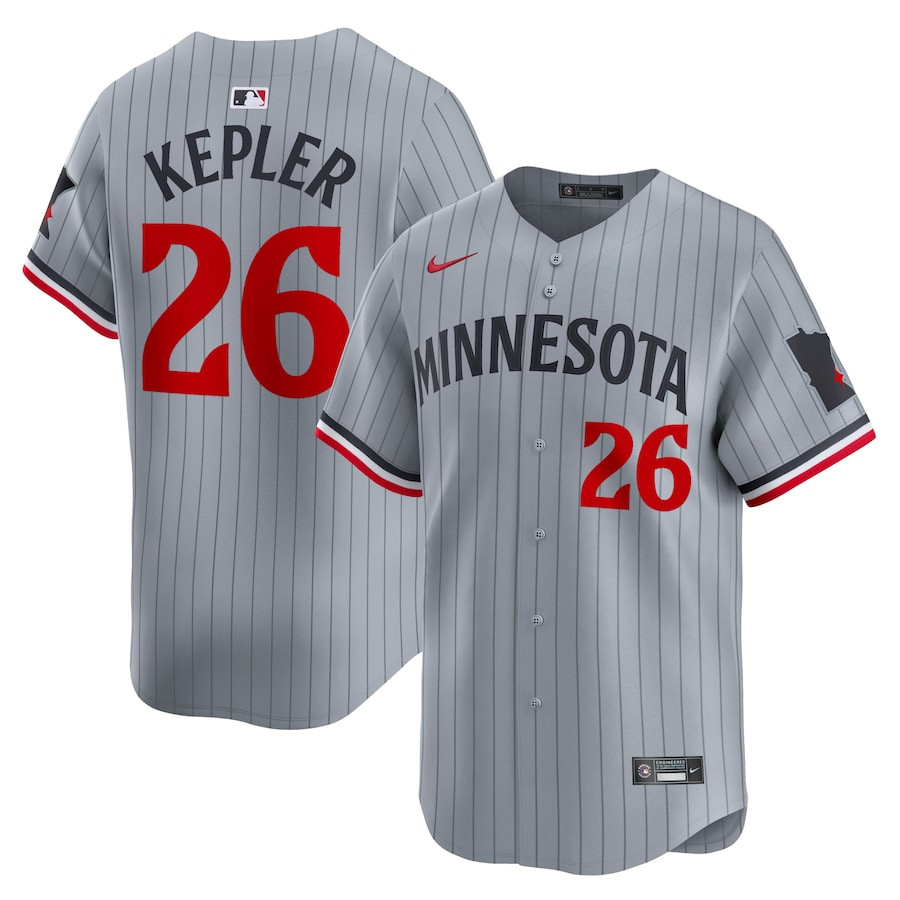 Max Kepler 26 Minnesota Twins Road Limited Gray MLB Jersey Men's