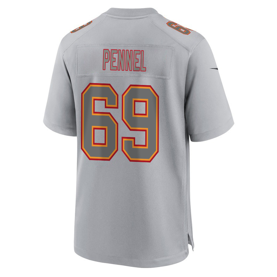 Mike Pennel 69 Kansas City Chiefs Super Bowl LVIII Champions 4 Stars Patch Atmosphere Fashion Game Gray NFL Jersey Men's