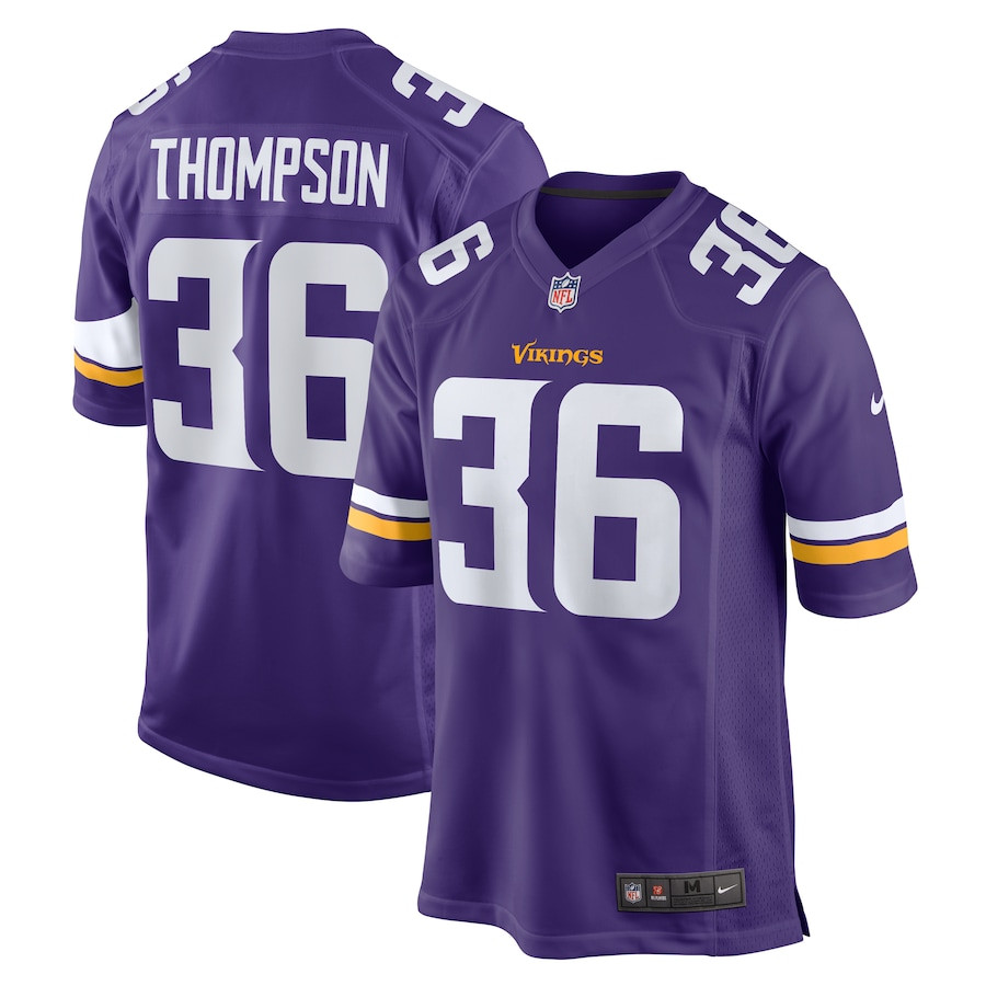 NaJee Thompson 36 Minnesota Vikings Game Purple NFL Jersey Men's