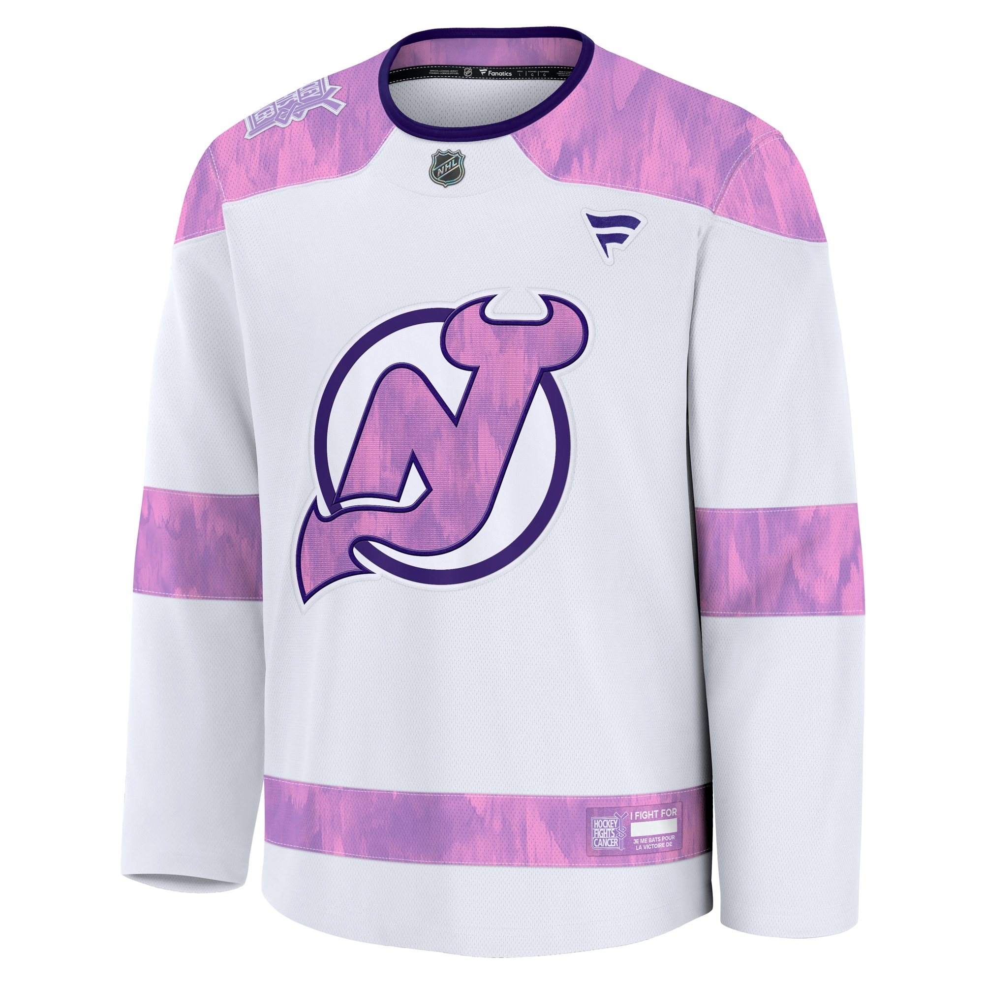 New Jersey Devils White 2024 Fights Cancer Practice NHL Jersey Men's