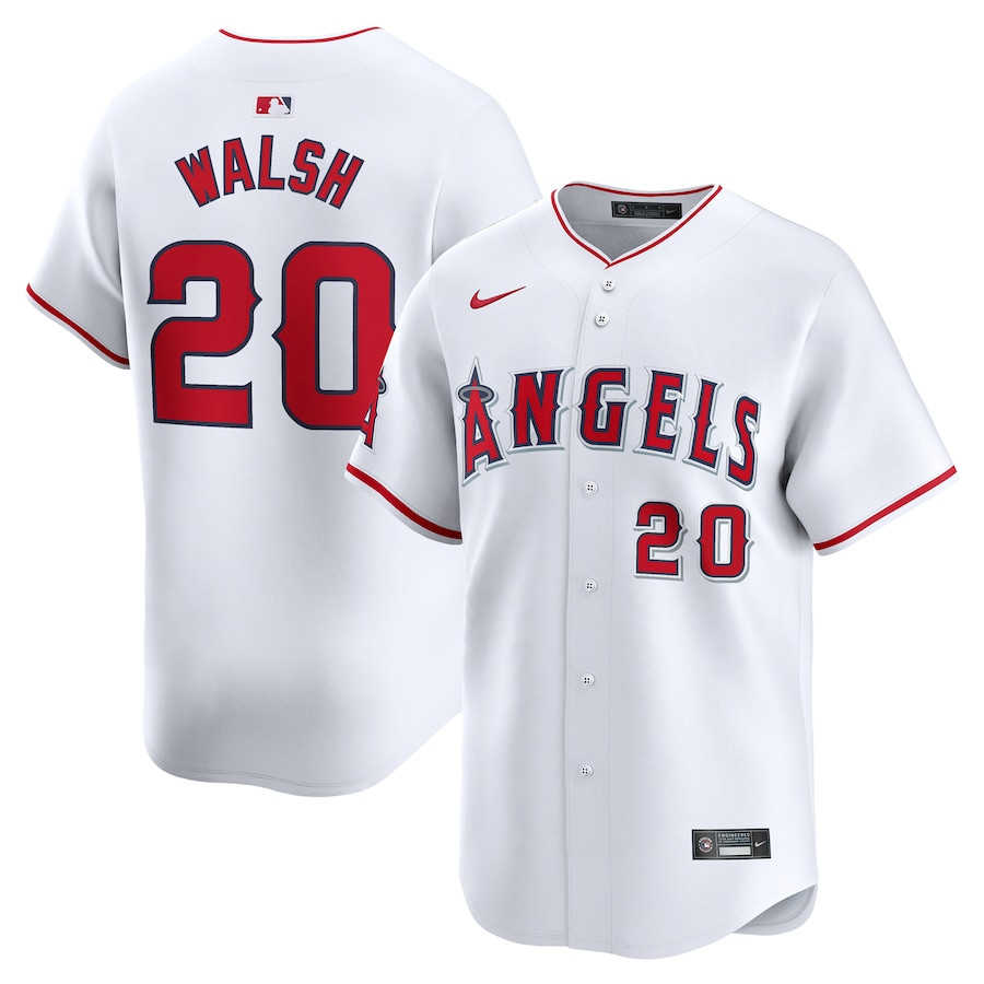 Jared Walsh 20 Los Angeles Angels Home Limited Player White MLB Jersey Men's