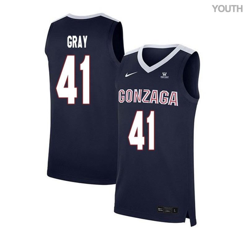 41 Steven Gray Navy Elite Gonzaga Bulldogs NCAA Jersey Youth