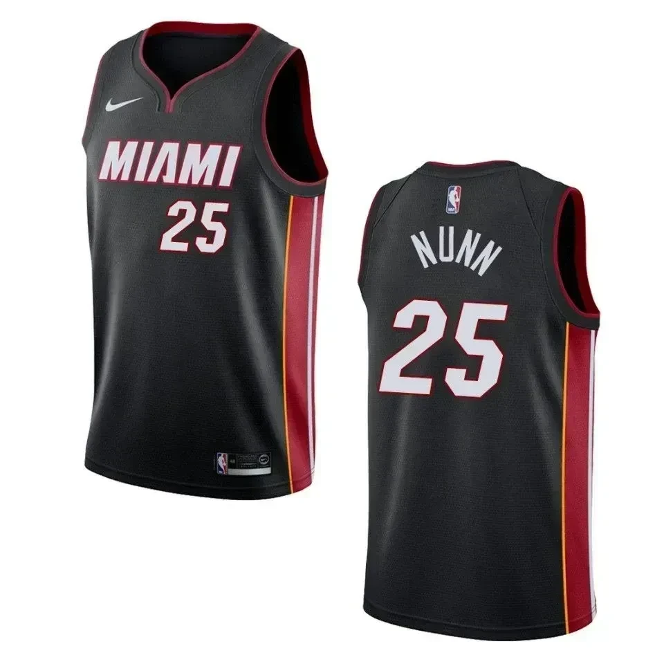 Miami Heat 25 Kendrick Nunn Icon Swingman Black NBA Jersey Men's