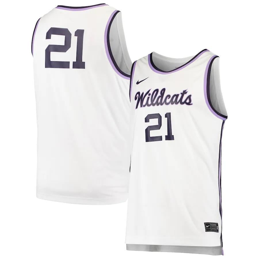 Kansas State Wildcats White #21 NCAA Jersey Men's