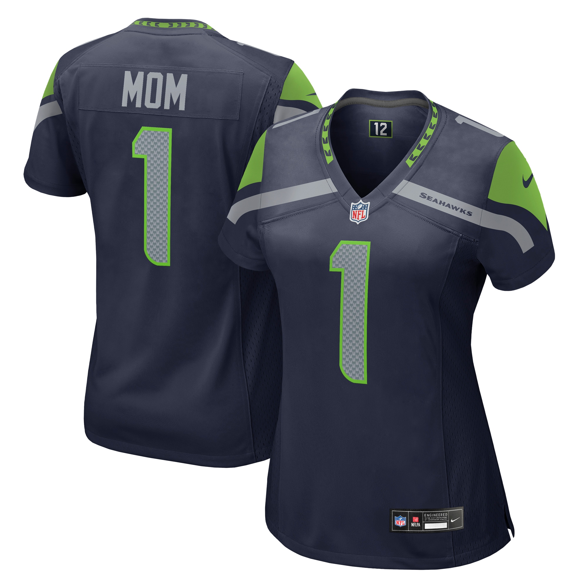 Seattle Seahawks Number 1 Mom College Navy Game NFL Jersey Women's