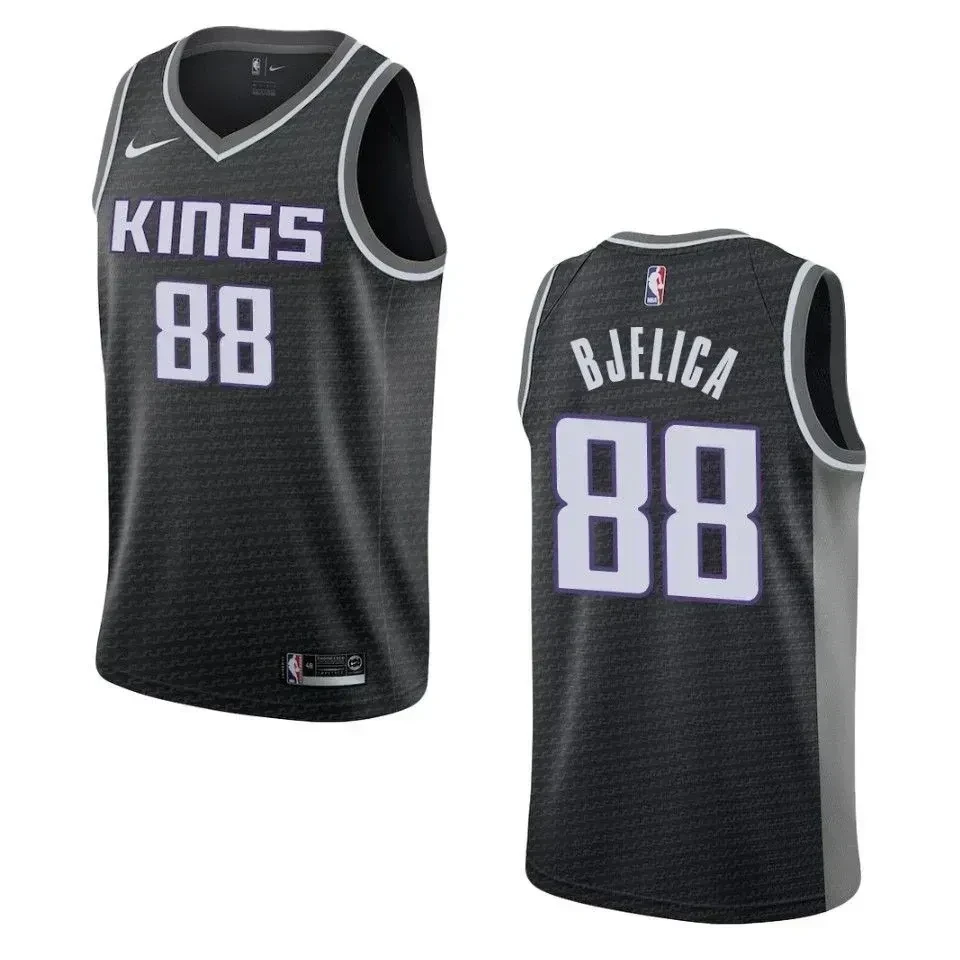 Sacramento Kings 88 Nemanja Bjelica Statement Swingman Black NBA Jersey Men's
