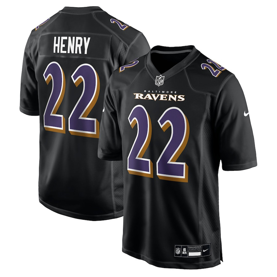 Derrick Henry 22 Baltimore Ravens Fashion Carbon Black NFL Jersey Men's