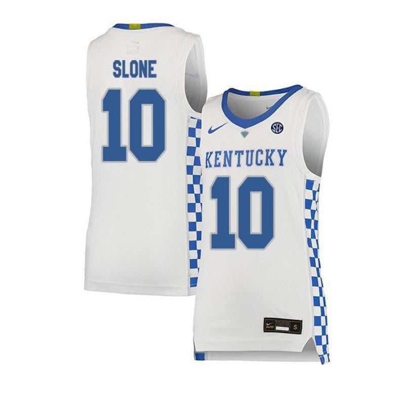 10 Landon Slon White Elite Kentucky Wildcats NCAA Jersey Men's