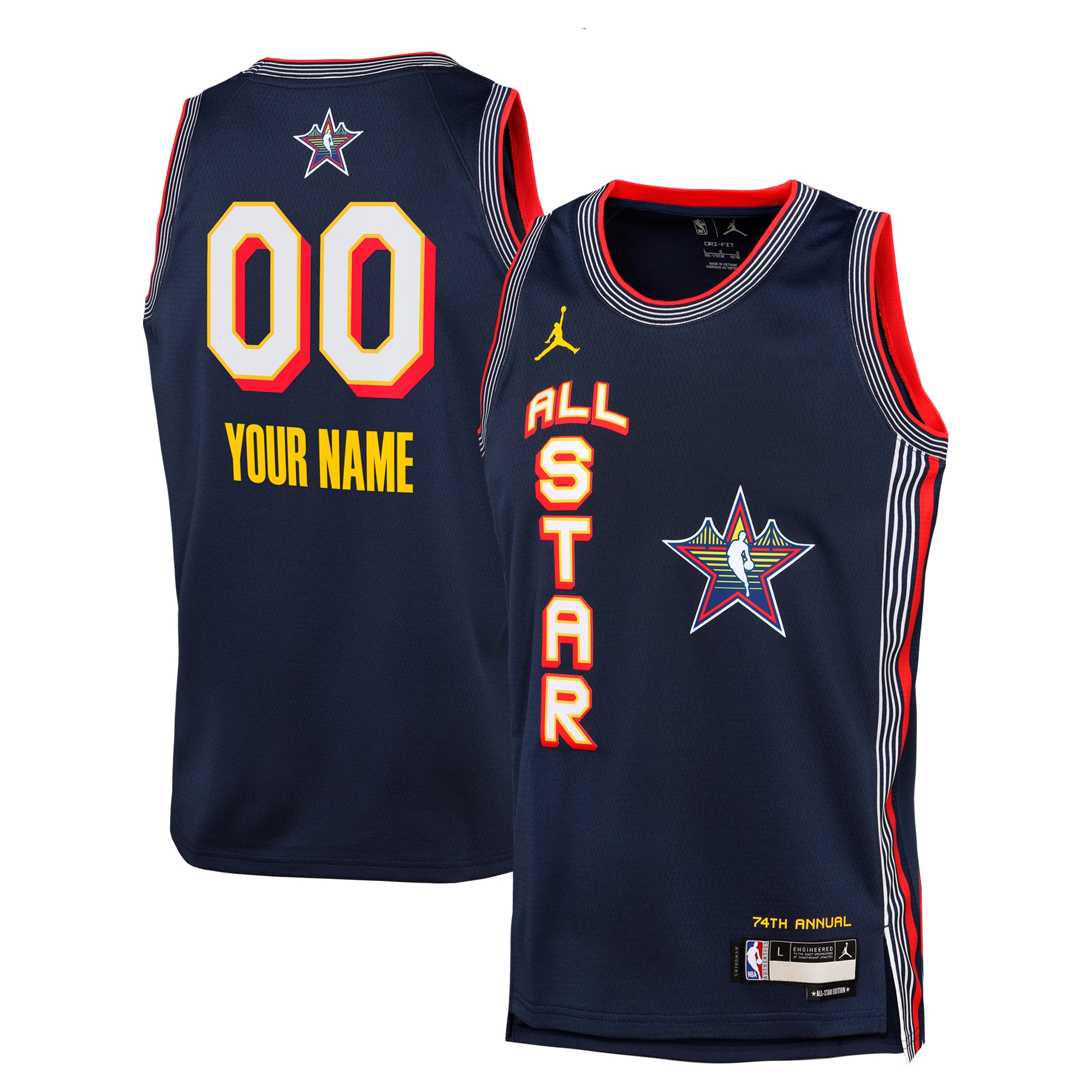 NBA Jordan Brand All Star 2025 Swingman Team Nav NBA Jersey Youth
