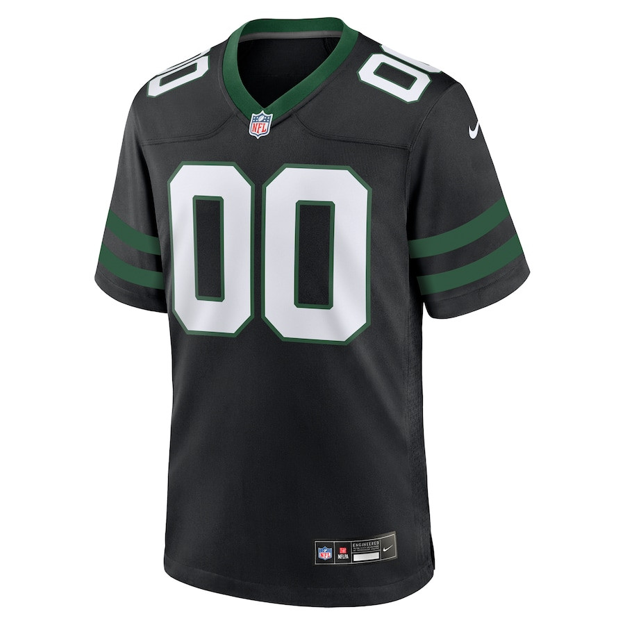 New York Jets Alternate Custom Game Legacy Black NFL Jersey Men's