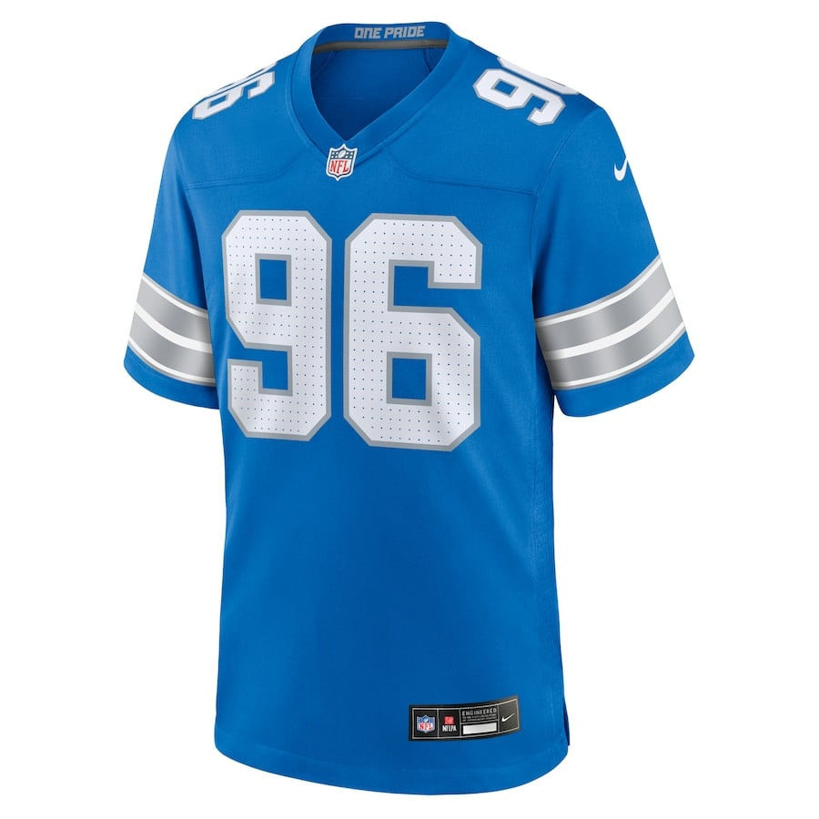 Kyle Peko 96 Detroit Lions Game Blue NFL Jersey Men's