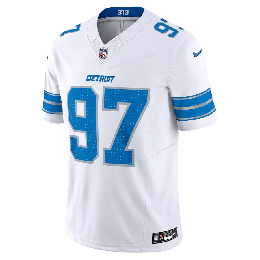 Aidan Hutchinson 97 Detroit Lions Vapor F.U.S.E. Limited White NFL Jersey Men's