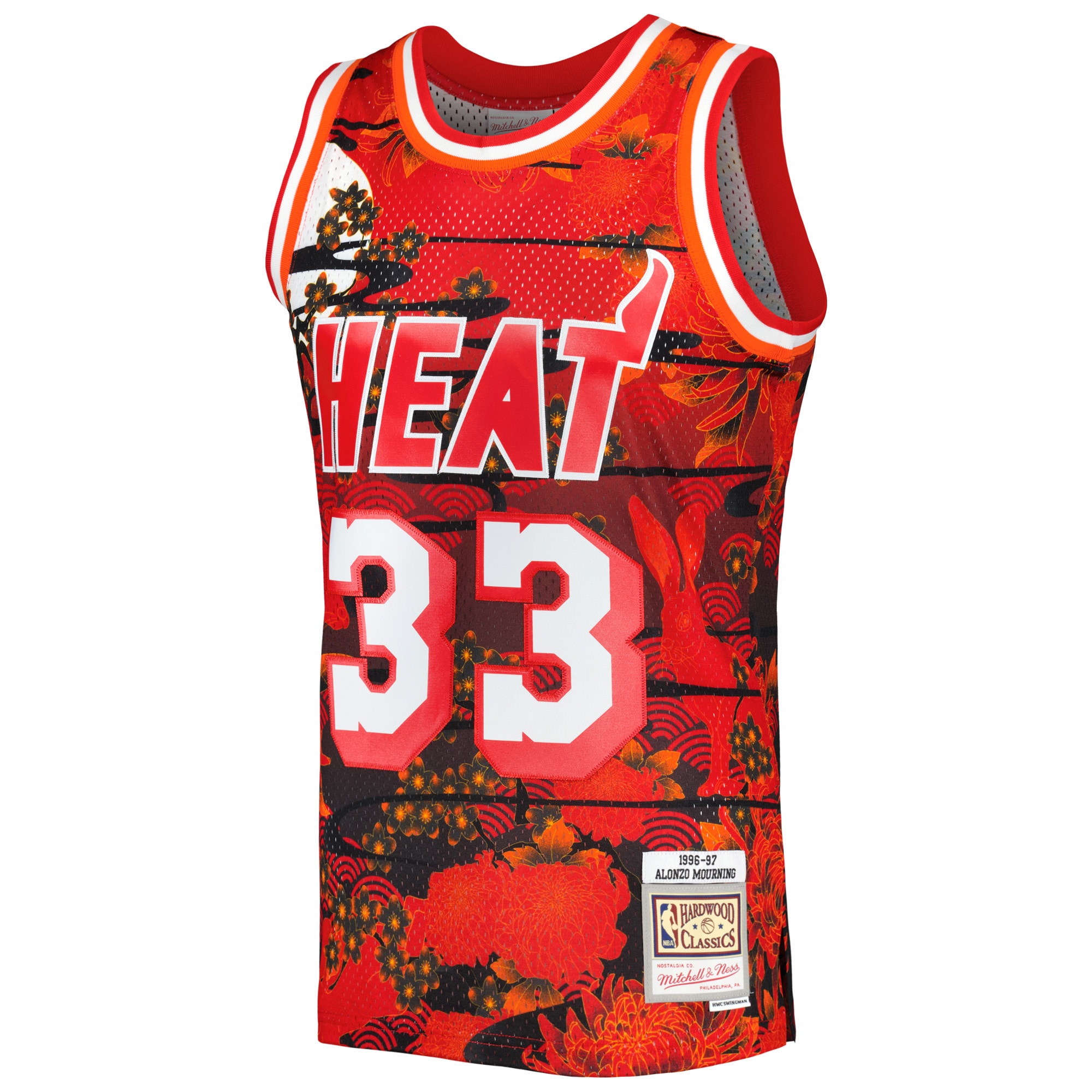 Mitchell Ness Alonzo Mourning Red Miami Heat 1996/97 Hardwood Classics Lunar New Year Swingman NBA Jersey Men's