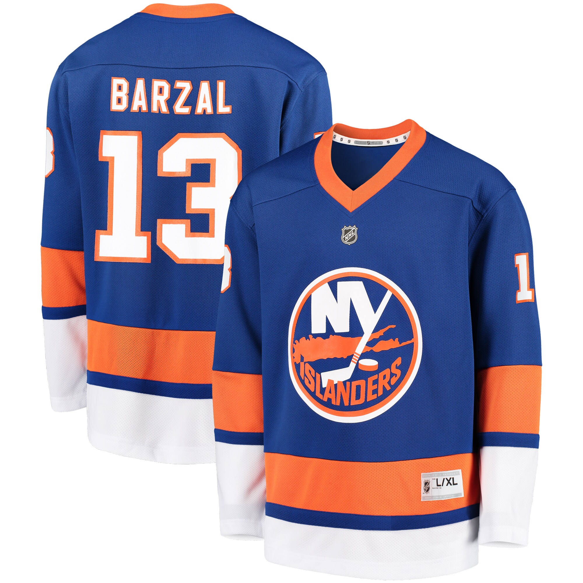 New York Islanders Mathew Barzal Royal Home Player NHL Jersey Youth
