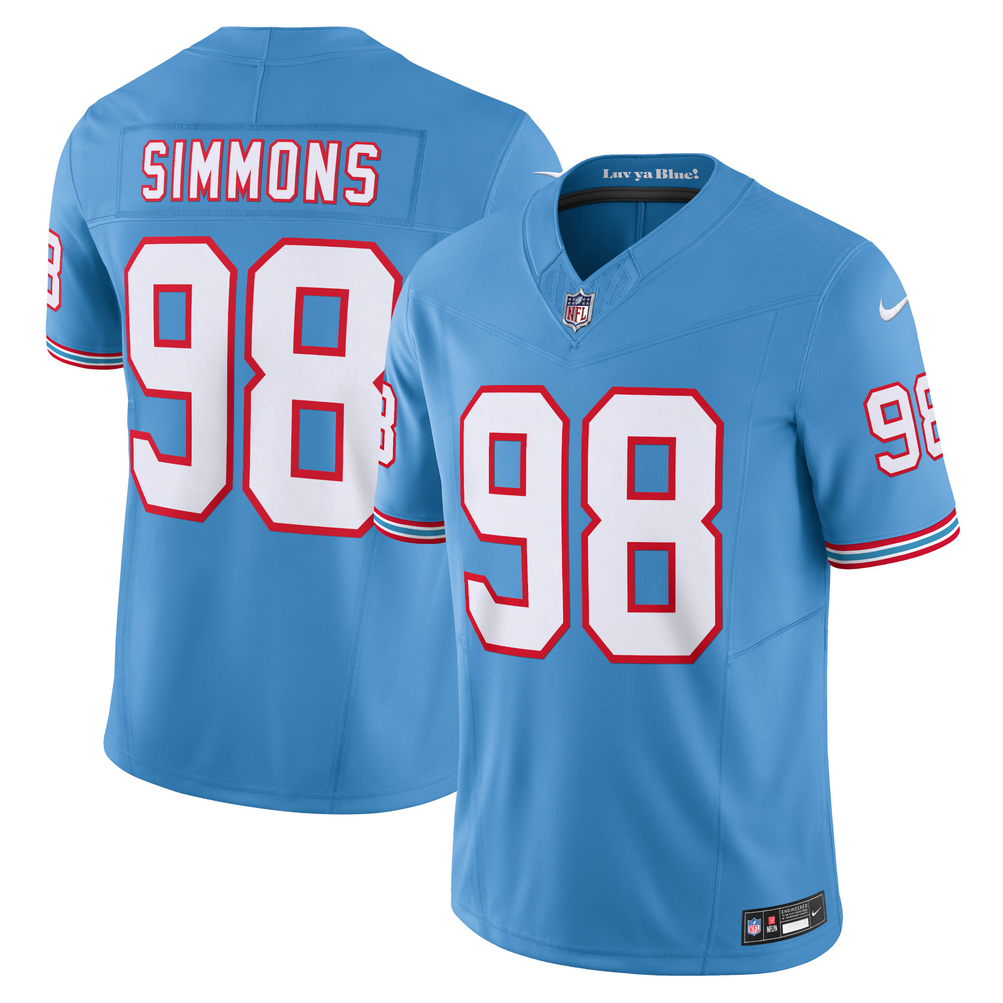 Tennessee Titans Jeffery Simmons Light Blue Vapor F.U.S.E. Limited NFL Jersey Men's