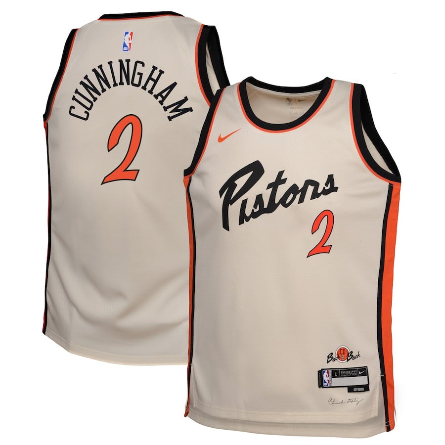 Cade Cunningham 2 Detroit Pistons 2024/25 Swingman Playe City Edition Cream NBA Jersey Youth