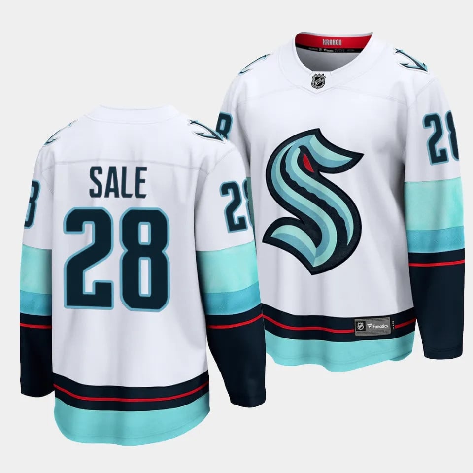 Eduard Sale #28 Seattle Kraken 2023 Draft Away Blue NHL Jersey Men's