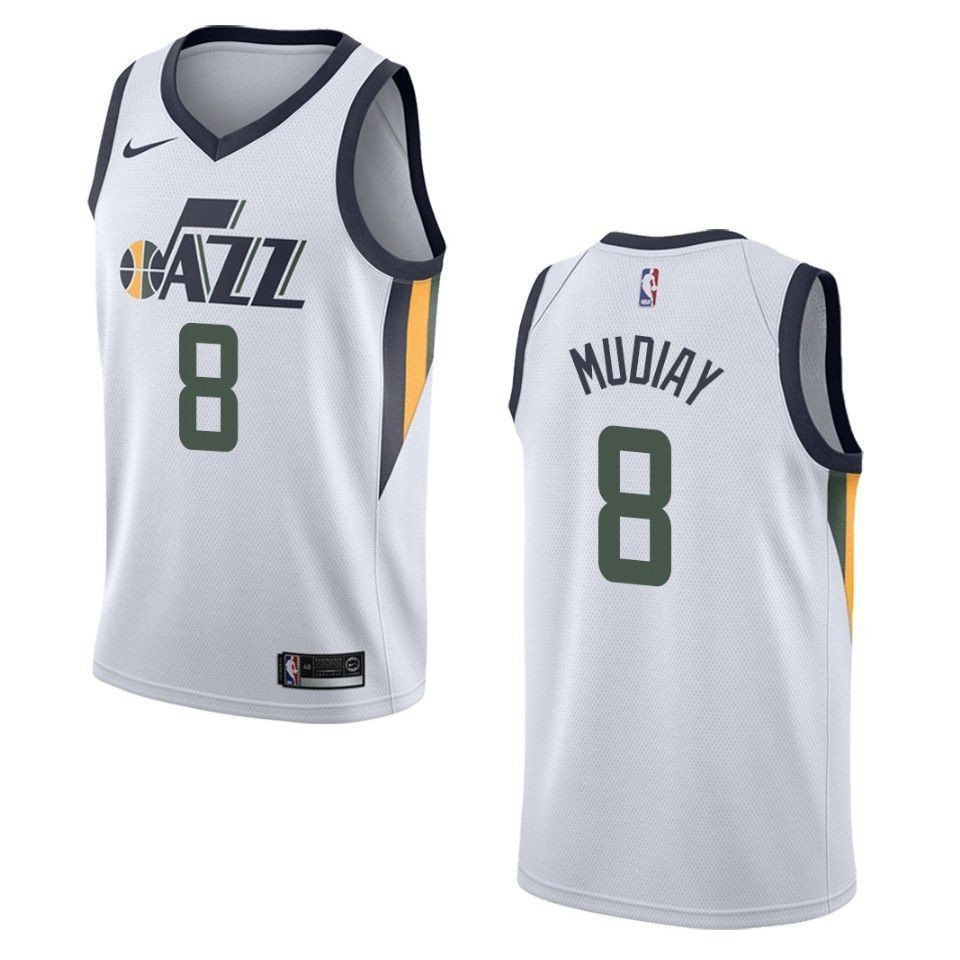 Utah Jazz 8 Emmanuel Mudiay Association Swingman White NBA Jersey Men's