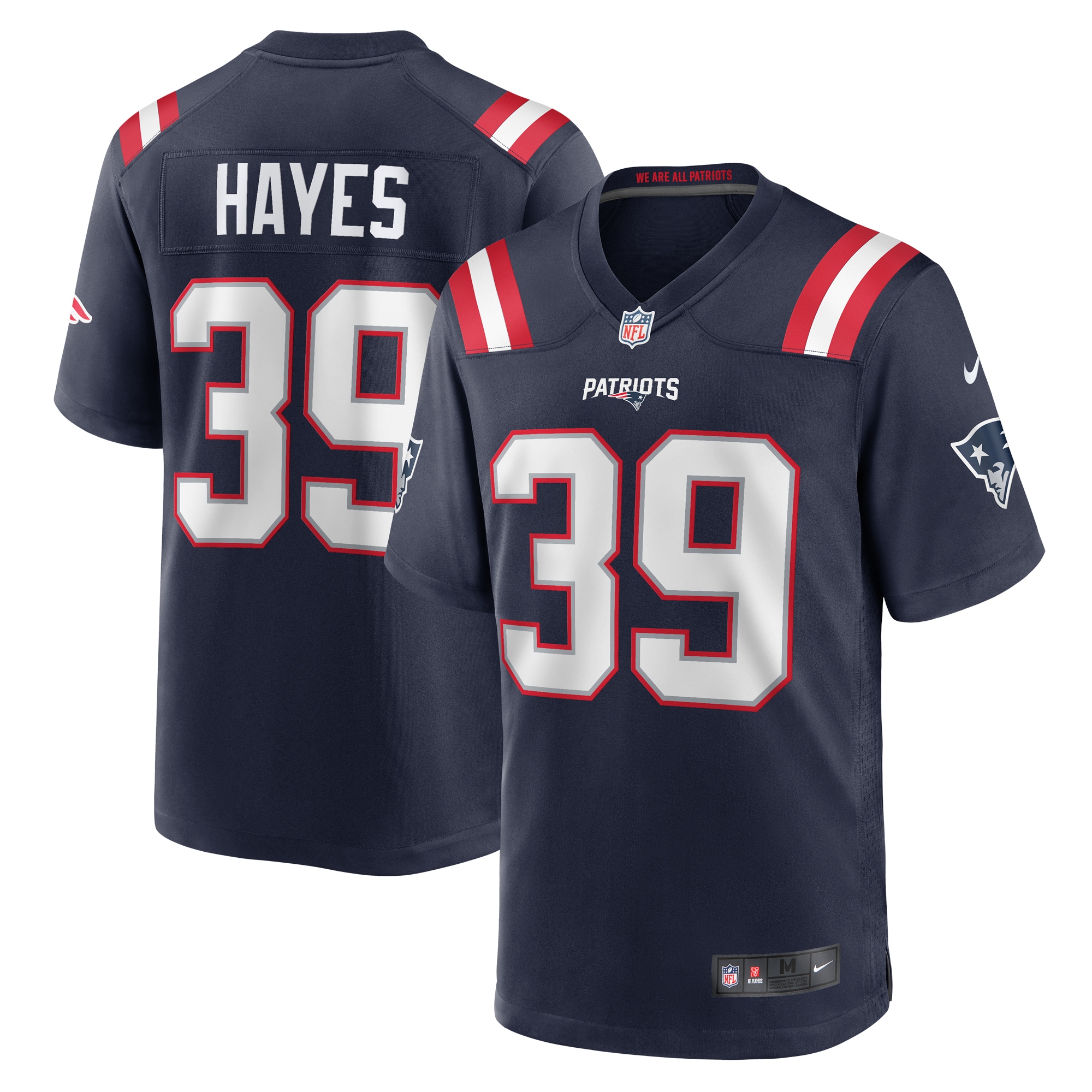 New England Patriots Tae Hayes Navy Home Game Player NFL Jersey Men's
