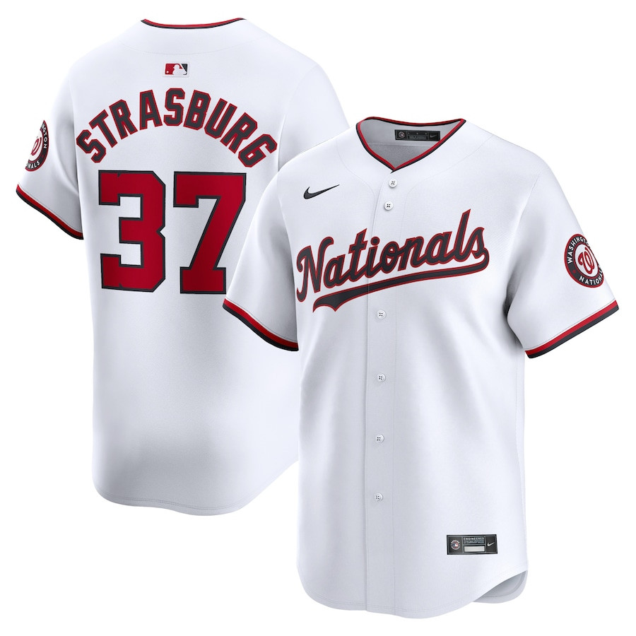 Stephen Strasburg 37 Washington Nationals Home Limited Player White MLB Jersey Men's