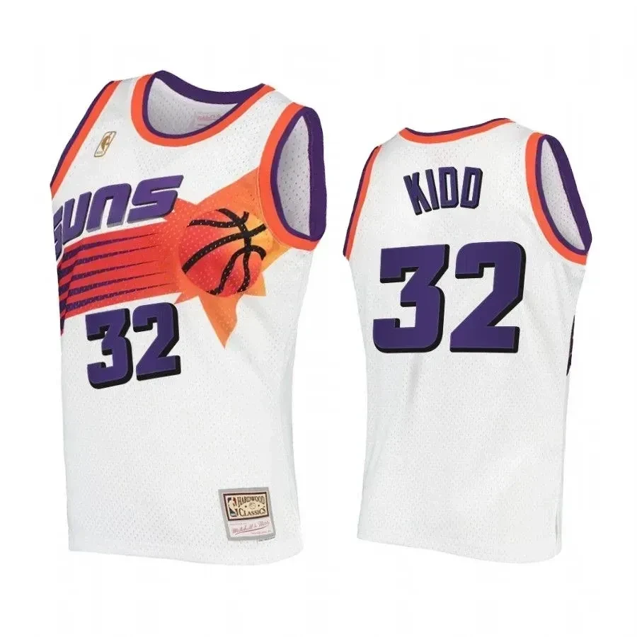 Jason Kidd 32 Phoenix Suns Hardwood Classics White NBA Jersey Men's