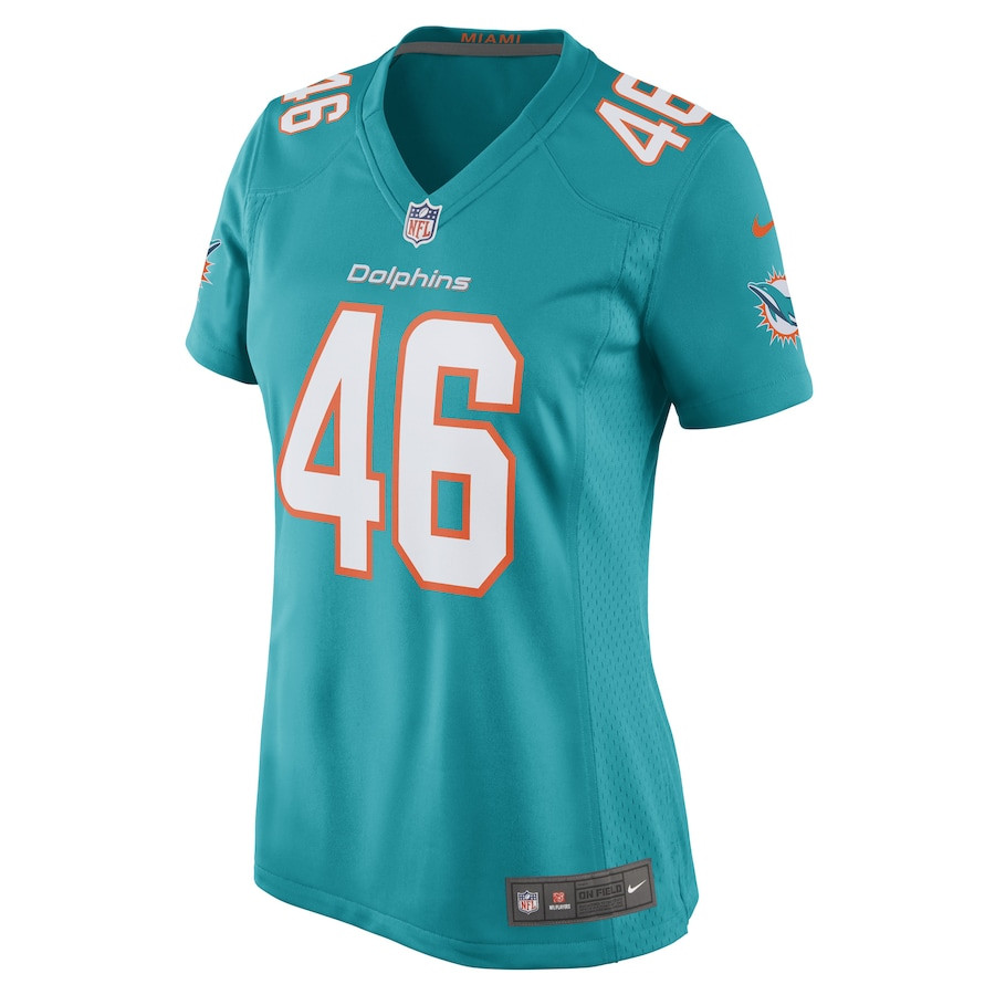 John Lovett 46 Miami Dolphins Game Aqua NFL Jersey Women's