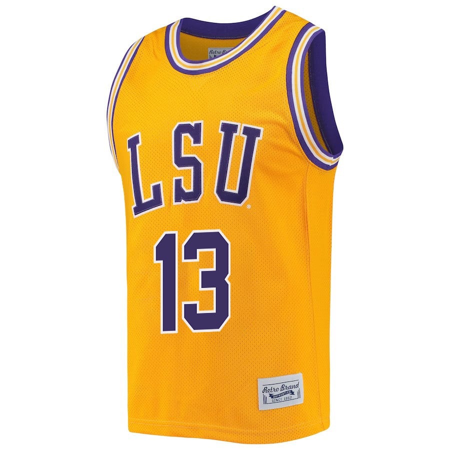 Last-Tear Poa 13 LSU Tigers 2023 Retro- Gold NCAA Jersey Men's