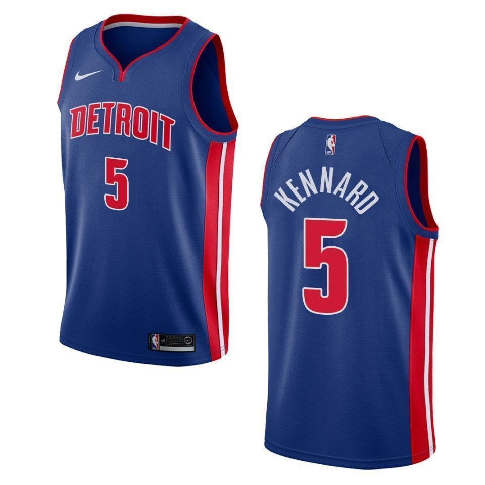 Detroit Pistons 5 Luke Kennard Icon Swingman Blue NBA Jersey Men's