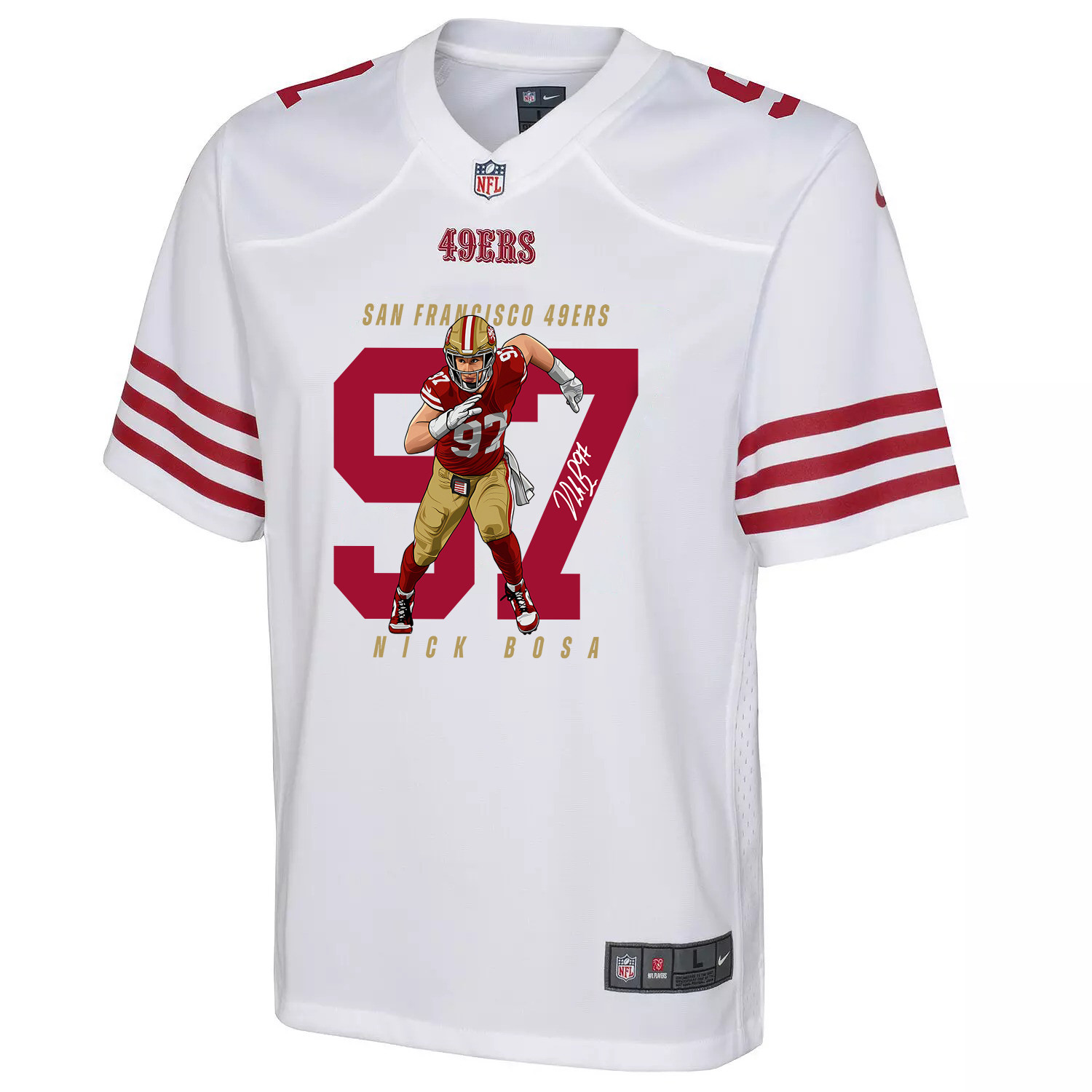 Nick Bosa 97 San Francisco 49ers Run Bosa Run Game White NFL Jersey Youth
