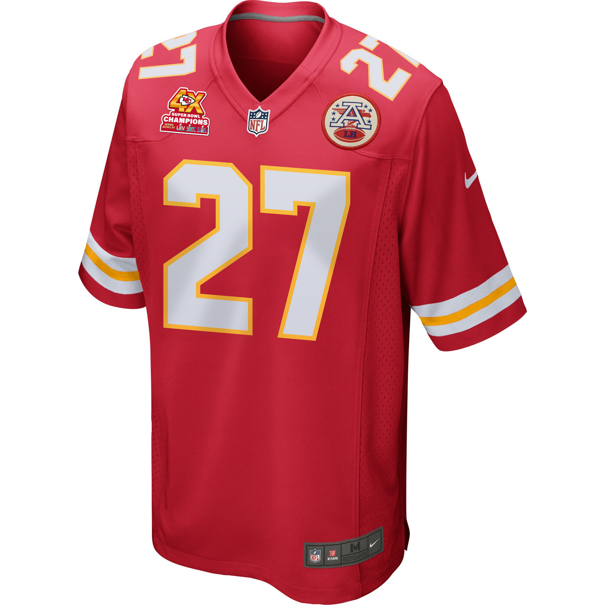 Chamarri Conner 27 Kansas City Chiefs Super Bowl LVIII Champions 4X Game Red NFL Jersey Men's