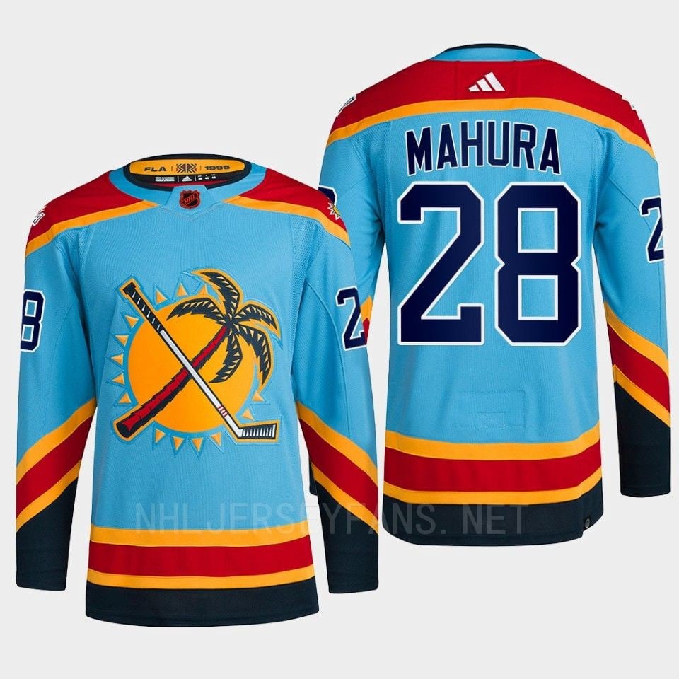 Florida Panthers 2022 Reverse Retro 2.0 Josh Mahura 28 Blue Primegreen NHL Jersey Men's