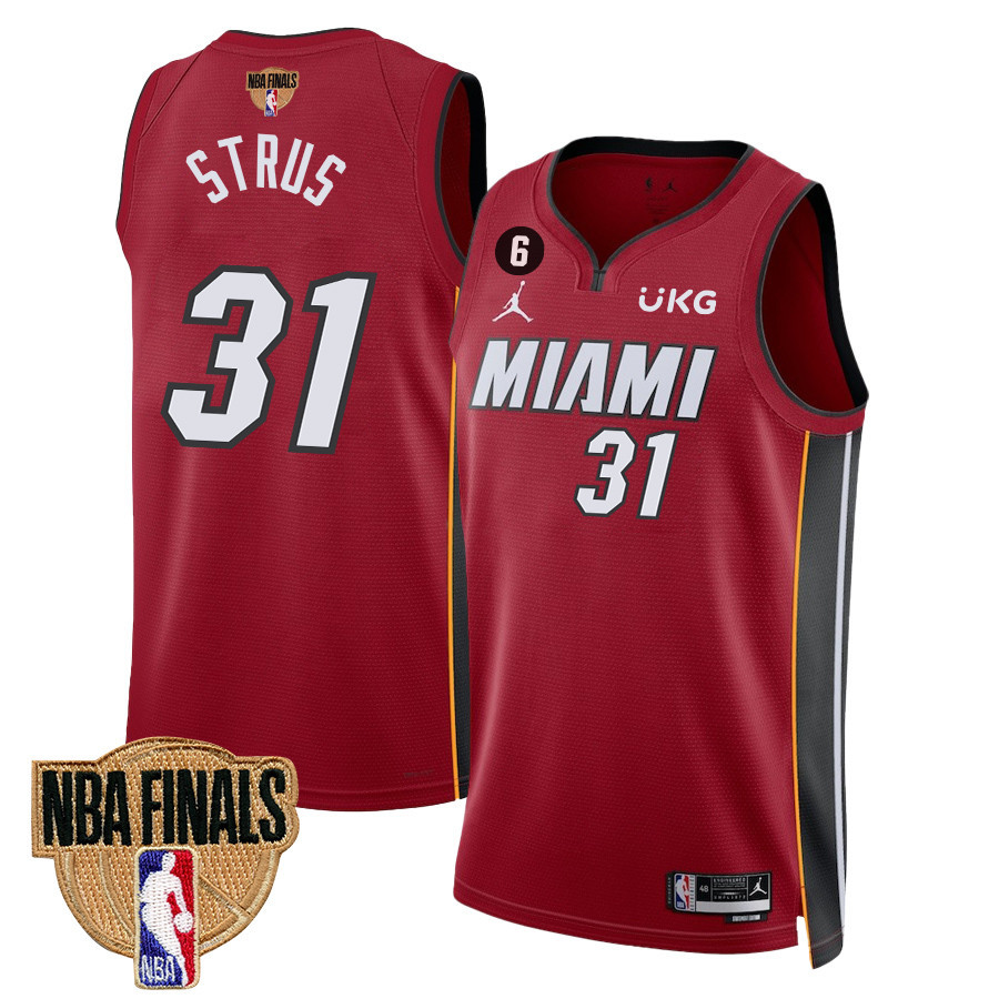 Max Strus 31 Miami Heat Final Champions 2023 Swingman Red NBA Jersey Men's