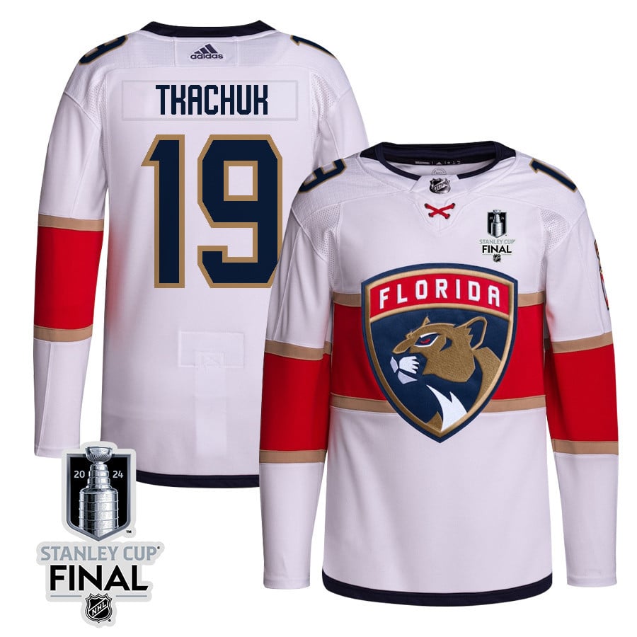 Matthew Tkachuk 19 Florida Panthers 2024 STANLEY CUP Final Away Breakaway White NHL Jersey Men's