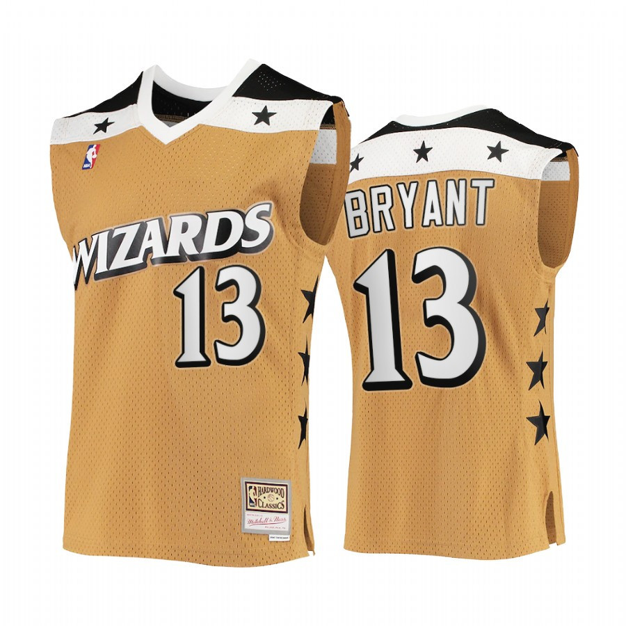 Thomas Bryant 13 Washington Wizards Rare Vintage Gold HWC Stars NBA Jersey Men's