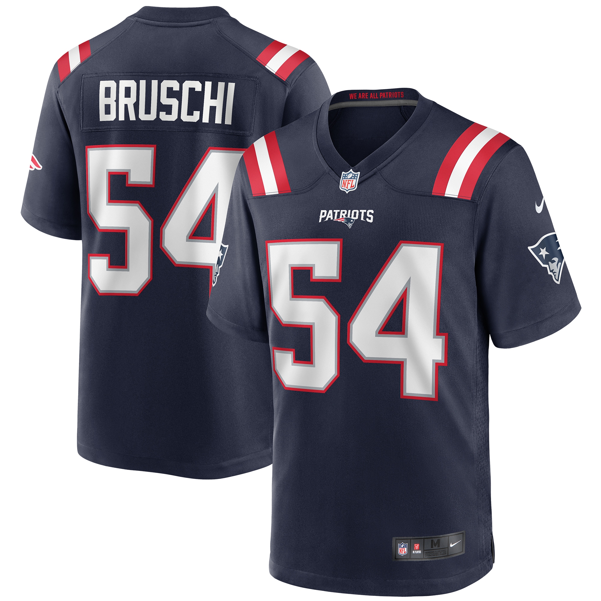 New England Patriots Tedy Bruschi Navy Game Retired Player NFL Jersey Men's