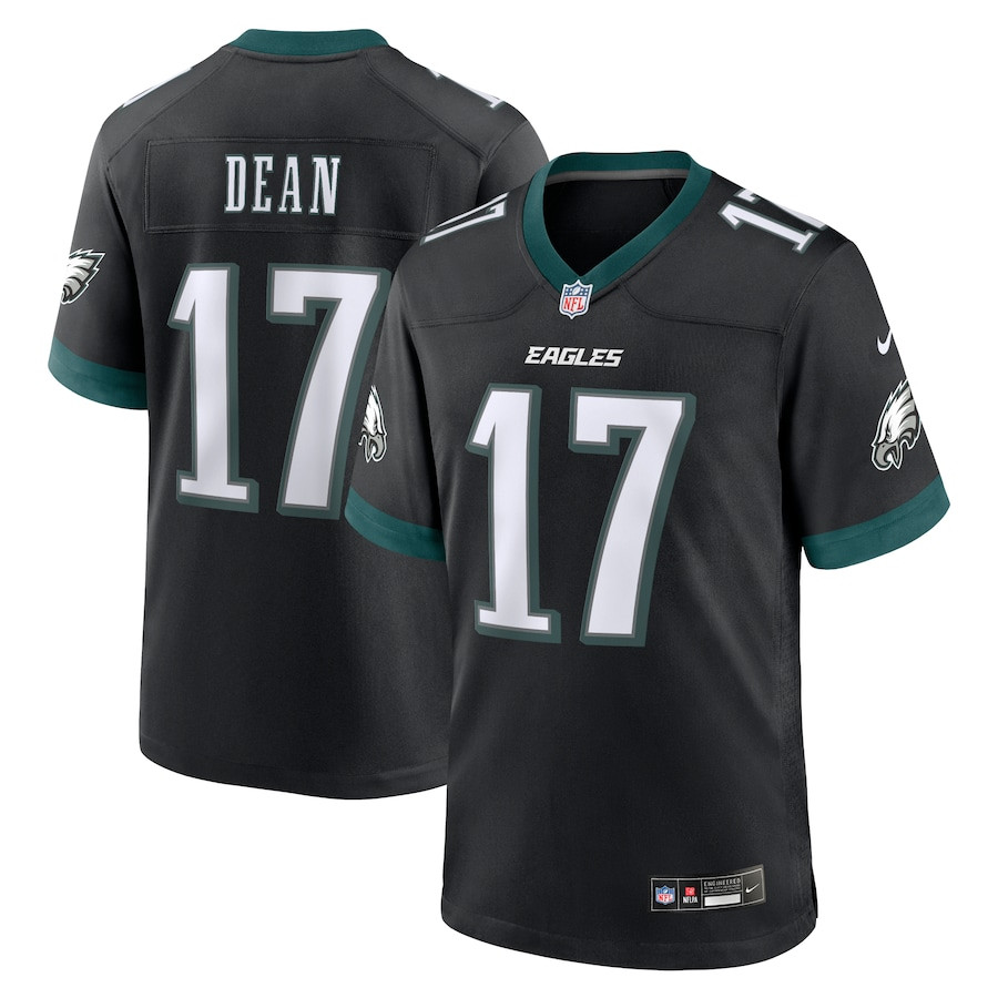Nakobe Dean 17 Philadelphia Eagles Alternate Game Black NFL Jersey Men's