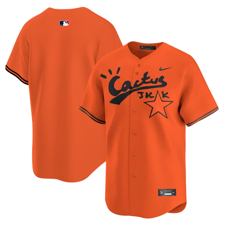 Houston Astros Cactus Jack Orange MLB Jersey Men's