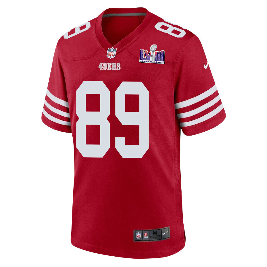 Charlie Woerner 89 San Francisco 49ers Super Bowl LVIII Patch Game Scarlet NFL Jersey Men's