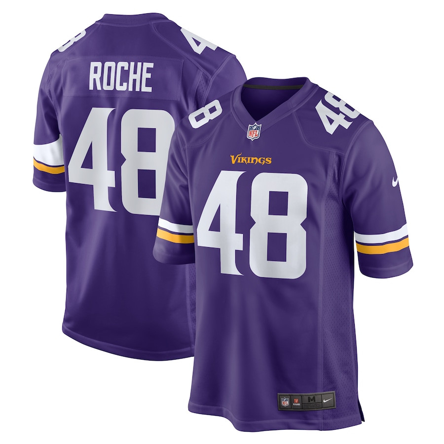 Quincy Roche 48 Minnesota Vikings Team Game Purple NFL Jersey Men's