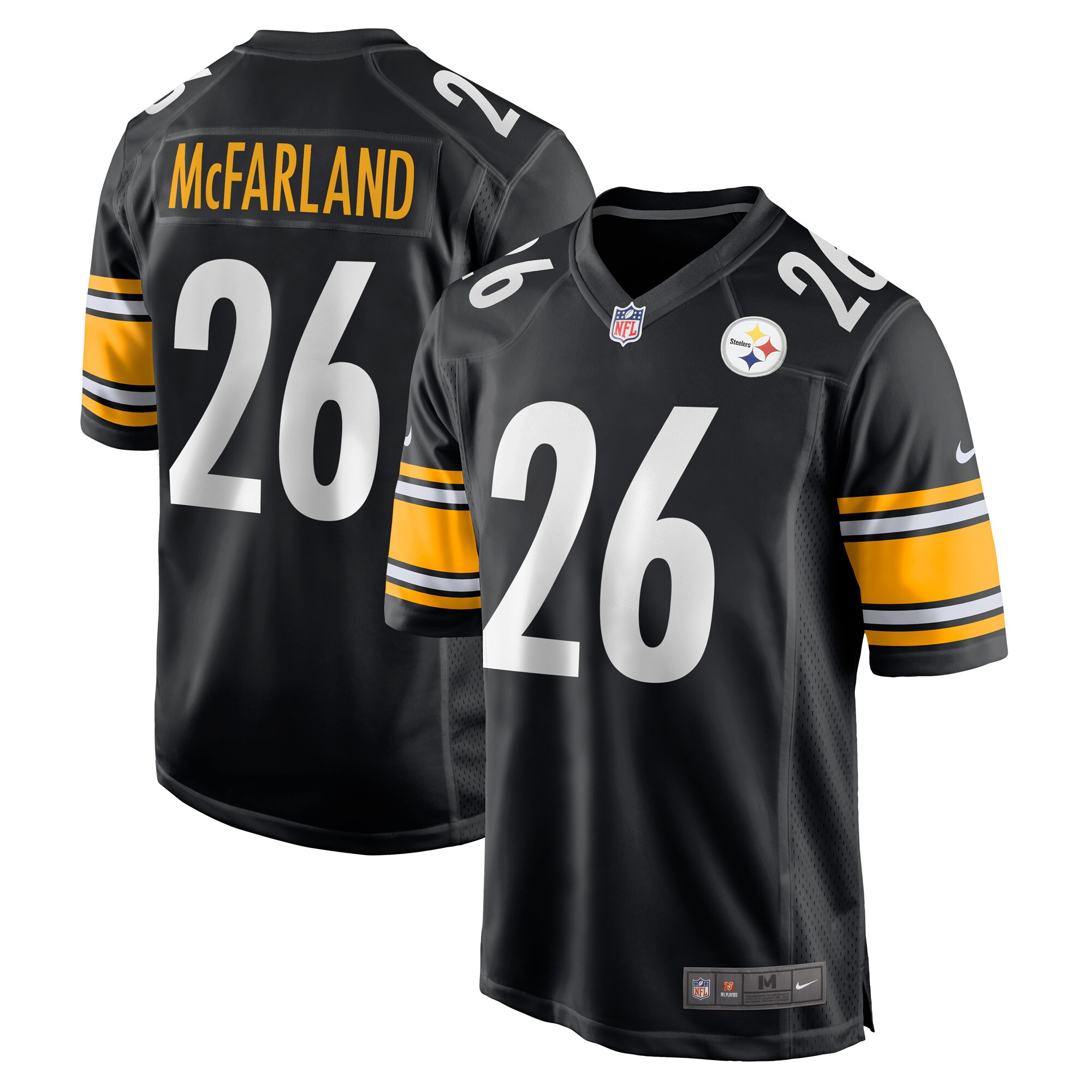 Pittsburgh Steelers Anthony McFarland Jr. Black Game Player NFL Jersey Men's