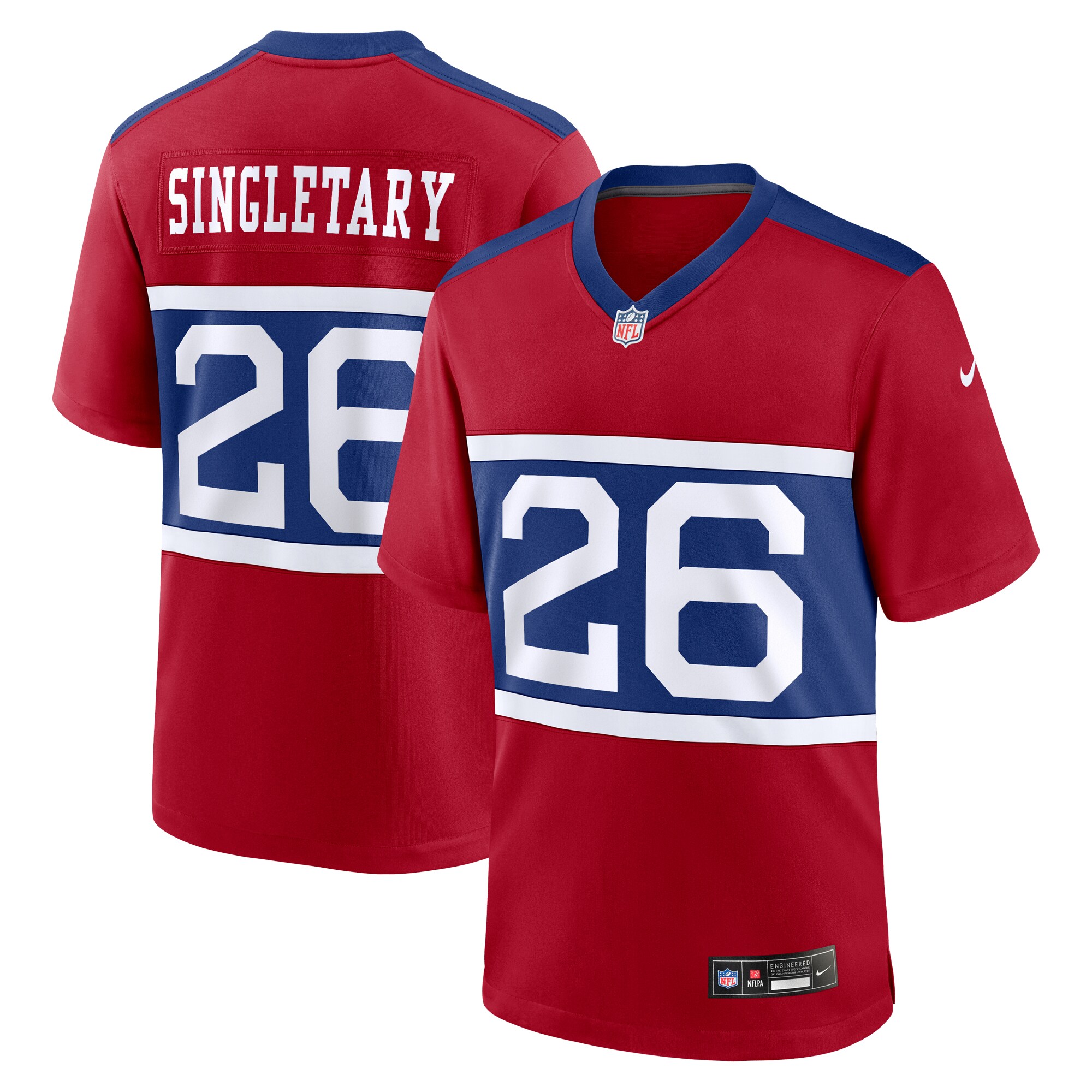 New York Giants Devin Singletary Century Red Alternate Player Game NFL Jersey Men's