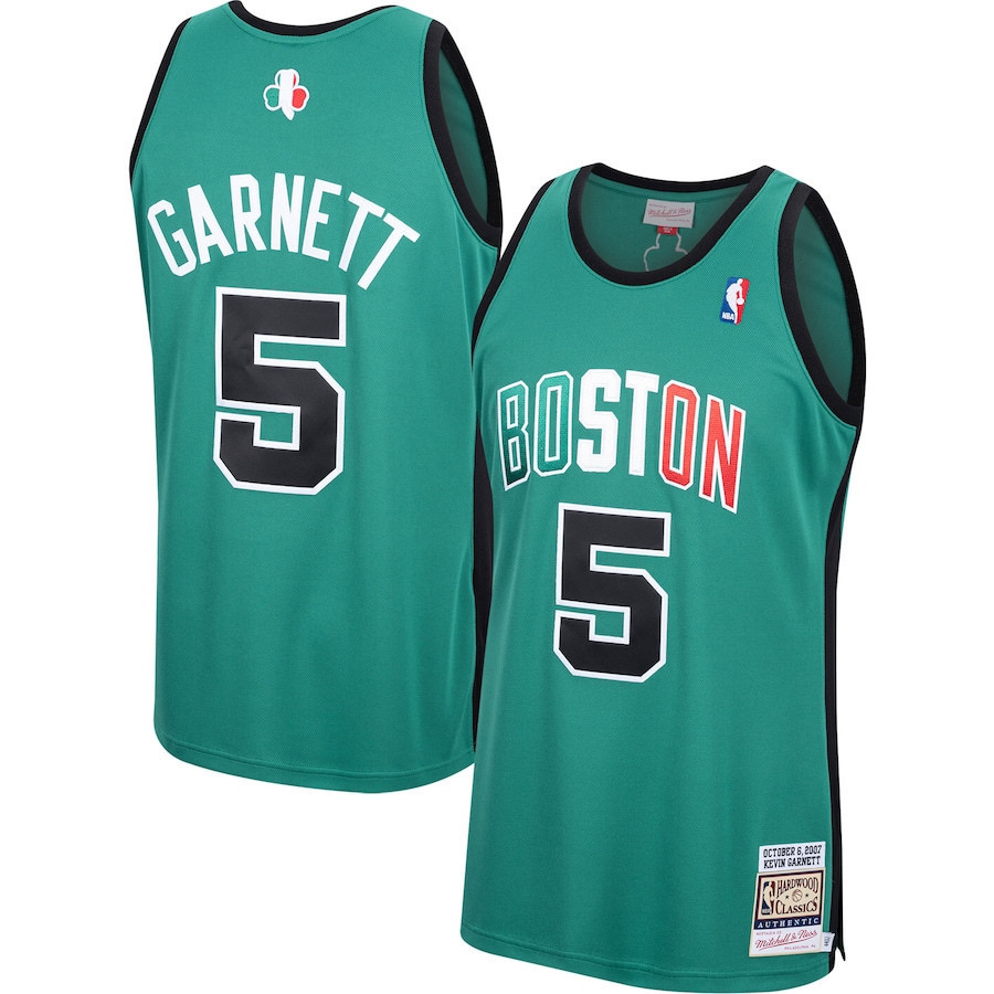 Kevin Garnett 5 Boston Celtics Mitchell Ness Hardwood Classics Kelly Green NBA Jersey Men's