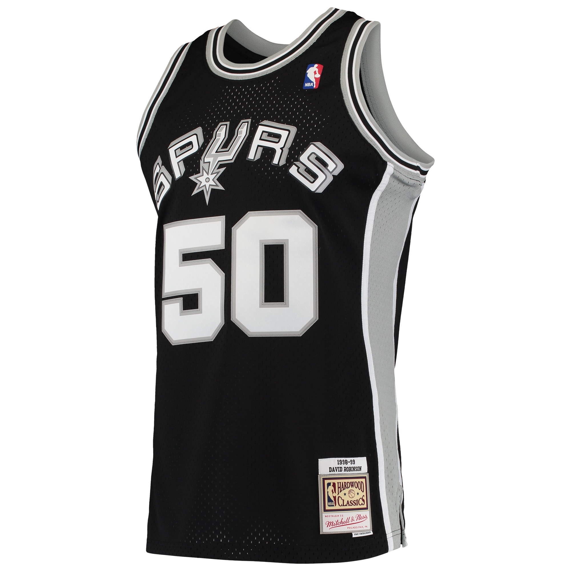 Mitchell Ness David Robinson Black San Antonio Spurs Hardwood Classics 1998-99 Swingman NBA Jersey Men's