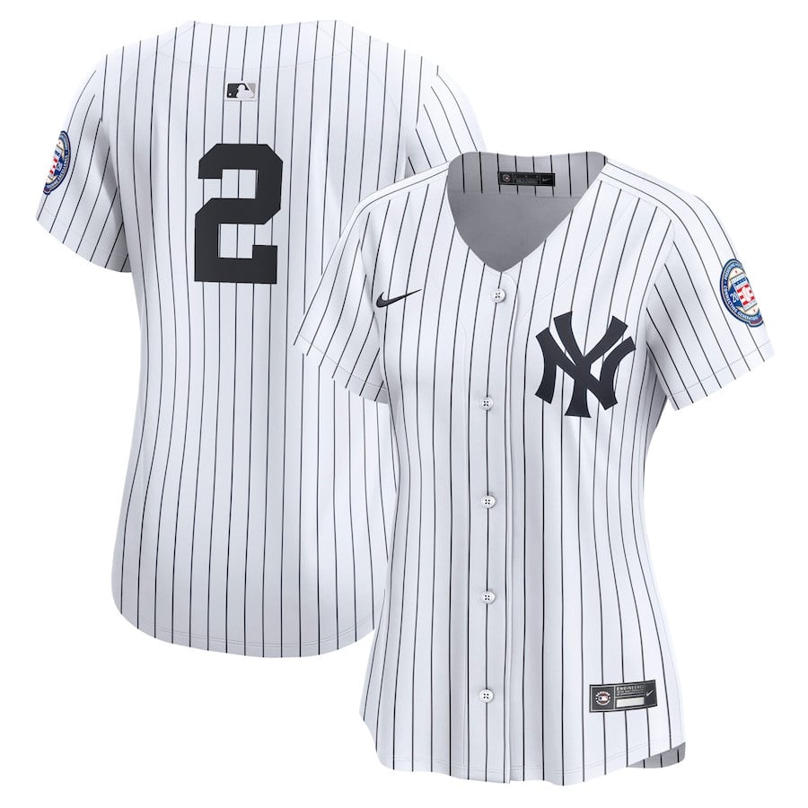 Derek Jeter 2 New York Yankees Home Limited Player White MLB Jersey Women's
