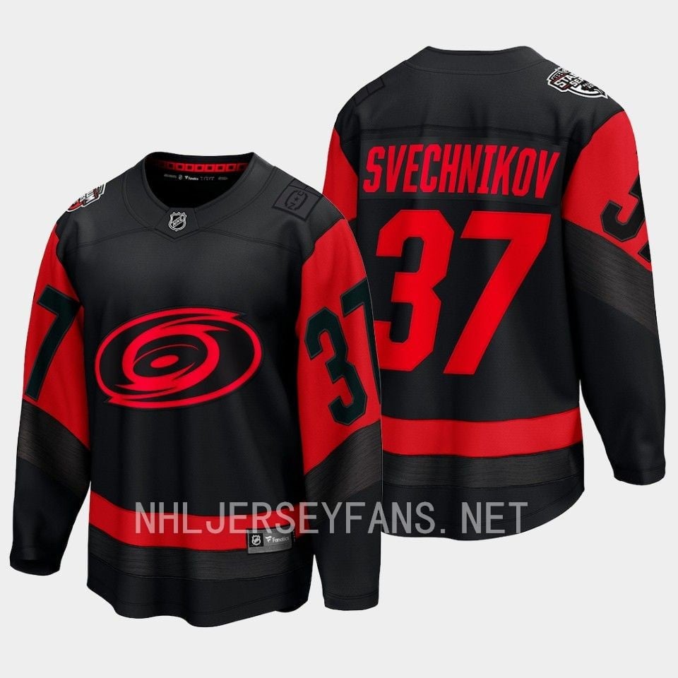 Andrei Svechnikov 37 Carolina Hurricanes 2023 Stadium Series Black Breakaway NHL Jersey Men's